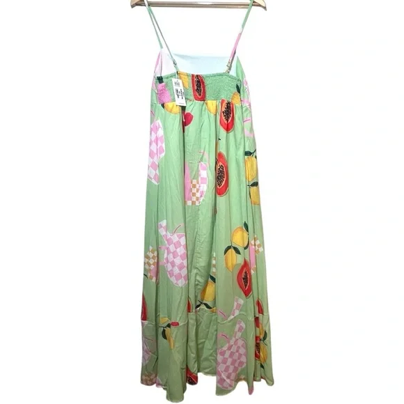 NWT Petal and Pup Women's Brea Green Fruit and Floral Print Maxi Dress Size XL - Picture 6 of 16